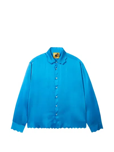 Golf Le Fleur Scalloped-edge Shirt In Blue