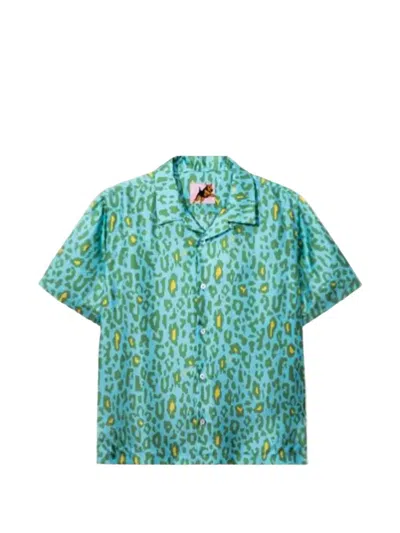 Golf Le Fleur Silk Shirt In Blue
