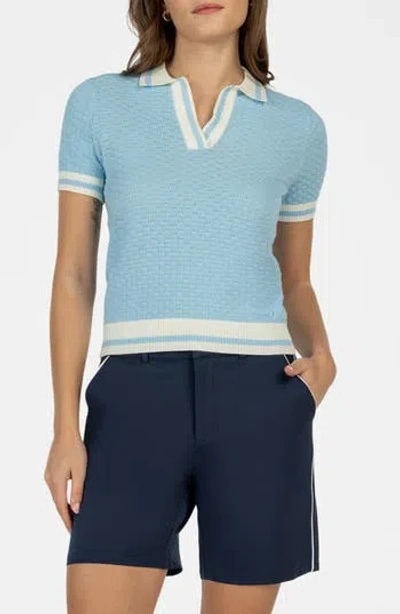 Golf Linx 18 Clubhouse Tipped Pima Cotton Polo In Blue