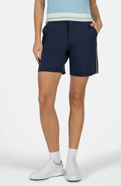 Golf Linx 18 Courseluxe Performance High Waist Shorts In Blue