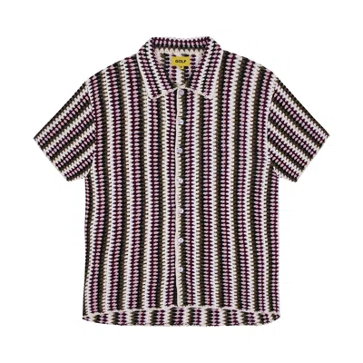 Pre-owned Golf Wang Crochet Camp Shirt 'pink Combo'