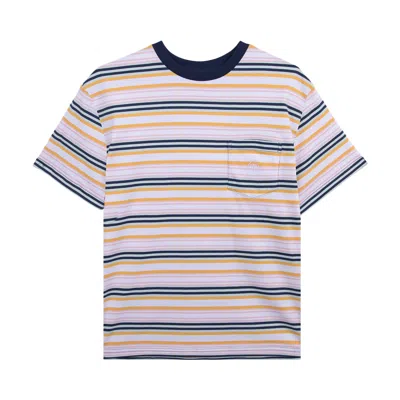 Pre-owned Golf Wang Grand Logo Striped Pocket Tee 'navy Combo' In Blue