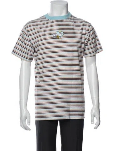 Pre-owned Golf Wang Striped Crew Neck T-shirt In Blue