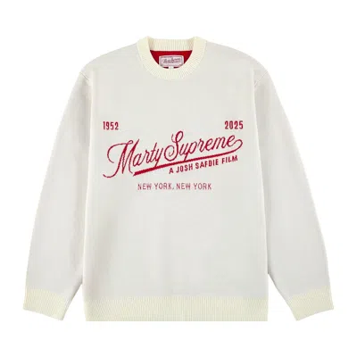 Pre-owned Golf Wang X Marty Supreme Jacquard Sweater 'cream' | Men's Size L In White