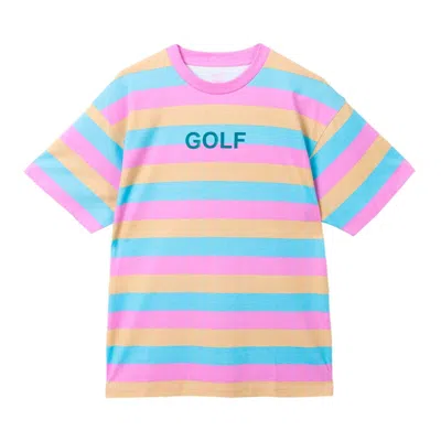 Pre-owned Golf Wang X Odd Future Woven Striped Bimmer Tee Donut Side View Cross Section In Pink