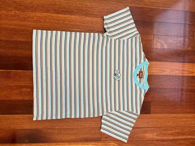 Pre-owned Golf Wang X Tyler The Creator Golf Wang Embroidered Romeo Striped Tee Blue