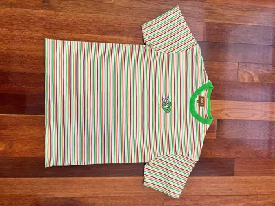 Pre-owned Golf Wang X Tyler The Creator Golf Wang Embroidered Romeo Striped Tee Green