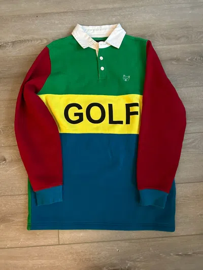 Pre-owned Golf Wang X Tyler The Creator Golf Wang Rugby Shirt Colorblock In Red