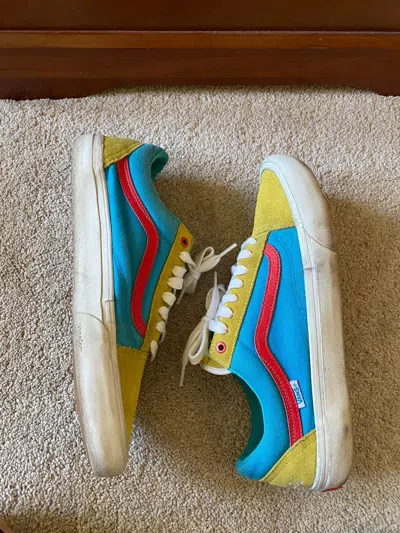 Pre-owned Golf Wang X Tyler The Creator Vans Old Skool Pro 'golf Wang' (yellow/blue/red) Cfg Shoes