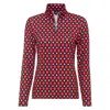 Golfino Classic Tricolor Troyer Sweater In Red/black/white In Red