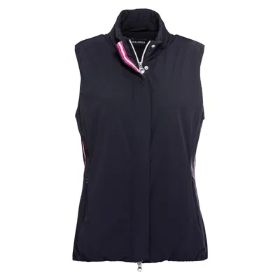 Golfino Pt Steady Line Waist Coat(bi Stretch) In 580 Dark Navy In Blue