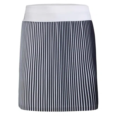 Golfino The Sonia Pleated Skort In Navy & White Stripes In Black