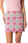 Golftini Mrs. Brightside Skort 17.5" In Medallion Print In Pink