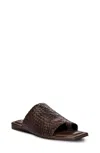 GOLO CHIC WOVEN PORCINI LEATHER SLIP-ON SANDAL IN SHOWROOM LEATHER