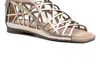 Golo Lazy Sandal In Natural Snake Print In Beige