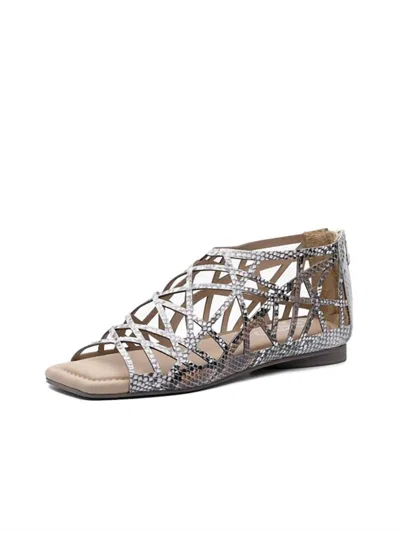 Golo Lazy Sandal In Natural Snake Print In Beige