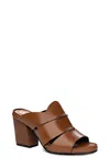 GOLO SEAMINGLY LEATHER STRAPPED HEEL SANDAL IN COGNAC LEATHER