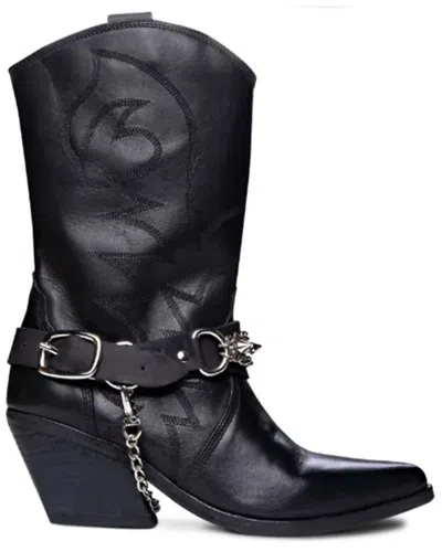 Golo Women's Mesa Western Boots In Noir Vintage Calf In Black