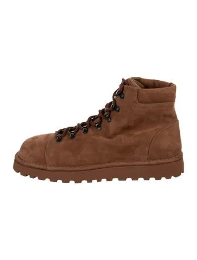 Pre-owned Gomme Suede Lace-up Boots In Brown