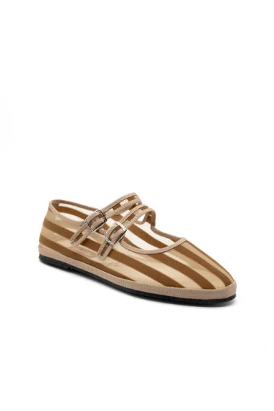 Gondolina Shoes Lido Double Strap Mary Jane Flats In Desert Beige