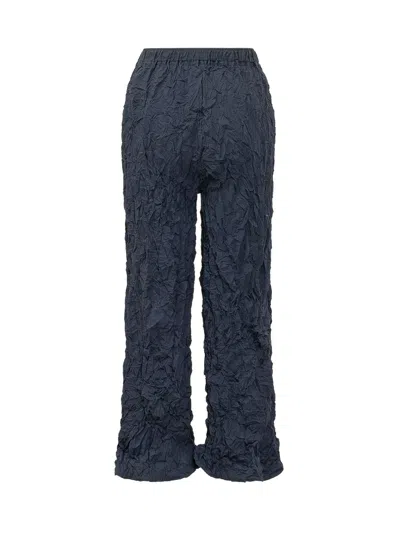 Gongdid Design Casual Trousers With Adjustable Hem In Blue