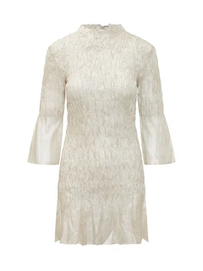Gongdid Design Chic Sleeveless Neckline Mini Suit In Champagne