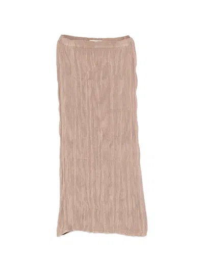 Gongdid Design Crinkled Elasticated-waist Skirt In Brown