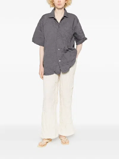 Gongdid Design Crinkled Shirt In Gray