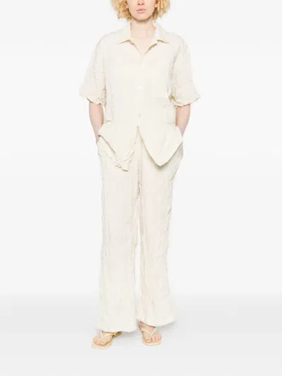 Gongdid Design Crinkled Shirt In Neutral