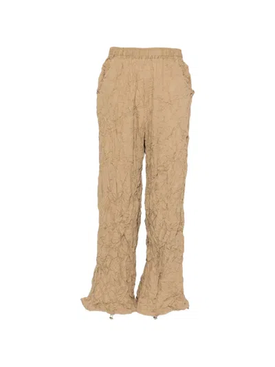 Gongdid Design Crinkled Trousers In Brown