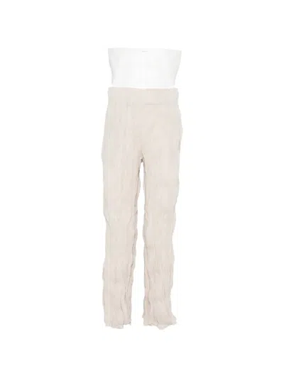 Gongdid Design Crinkled-finish Trousers In Neutral