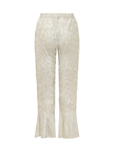 Gongdid Design Elegant Pleated Mini Trousers In Champagne