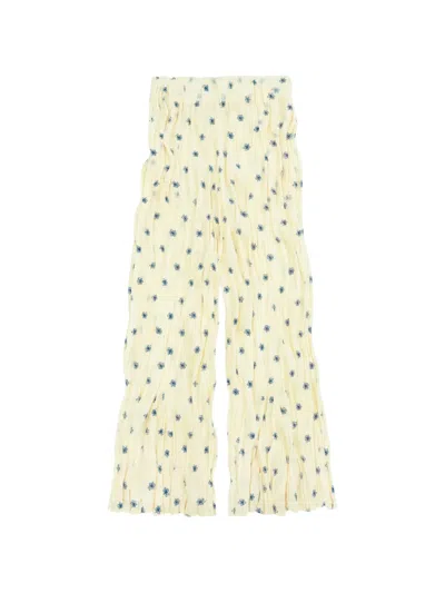 Gongdid Design Floral Palazzo Pants In Yellow