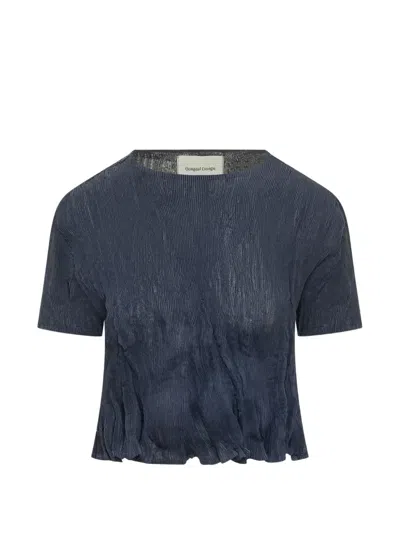 Gongdid Design Gd172 Wavy Cropped Top In Animal Print