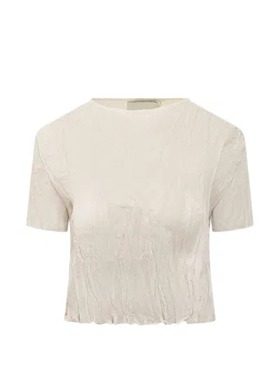 Gongdid Design Gd172 Wavy Cropped Top In Neutral