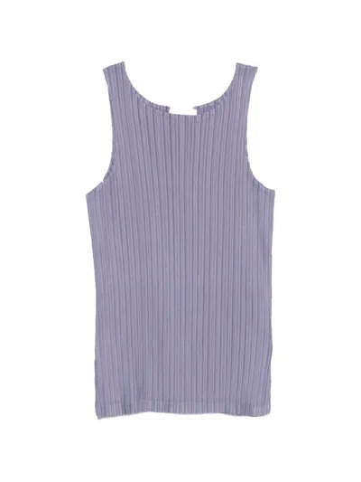 Gongdid Design Heat-pleated Sleeveless Blouse In Purple