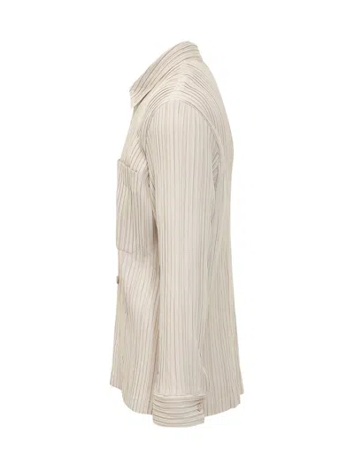 Gongdid Design Long Sleeve Stylish Shirt With Neck And Pockets In Yellow