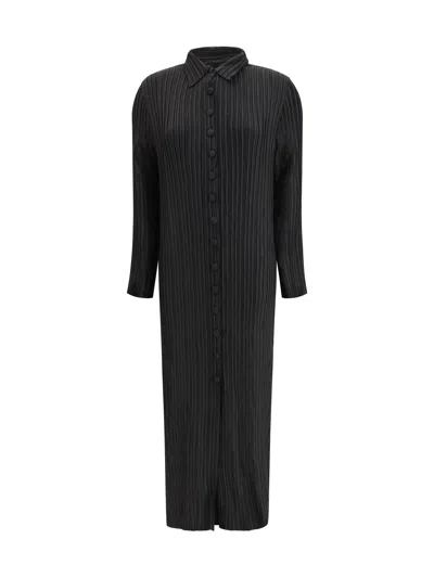 Gongdid Design Long Wave Dress In Black