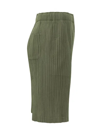 Gongdid Design Mini Bermuda Shorts With Enhanced Comfort In Olive Green