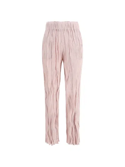 Gongdid Design Pleated High-waisted Trousers In Pink
