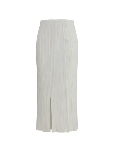 Gongdid Design Pleated Midi Skirt In Gray
