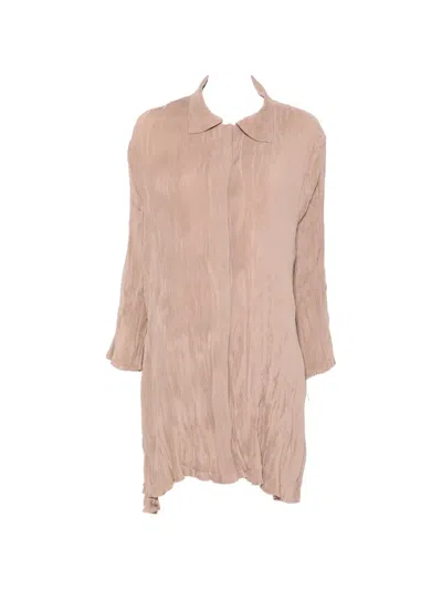 Gongdid Design Pleated Mini Shirtdress In Neutral