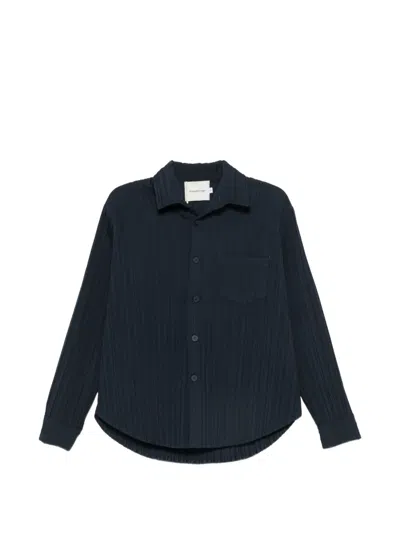 Gongdid Design Plissé-effect Shirt In Blue