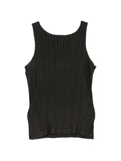 Gongdid Design Plissé-effect Sleeveless Vest In Black