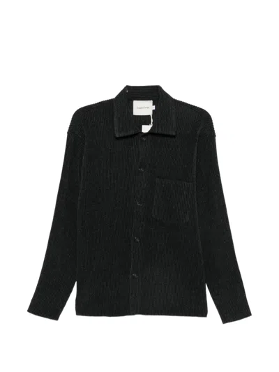 Gongdid Design Ribbed-knit Shirt In Black