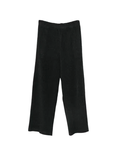 Gongdid Design Ribbed-knit Trousers In Black