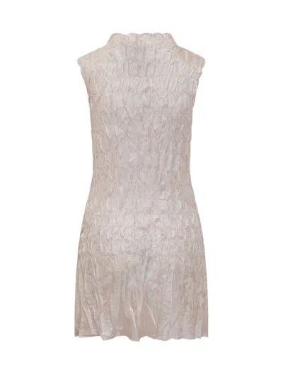 Gongdid Design Sleeveless High Neck Mini Dress In Pink