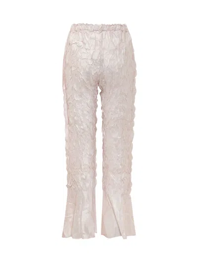 Gongdid Design Sophisticated Pleated Trousers With Flared Hem In Pink