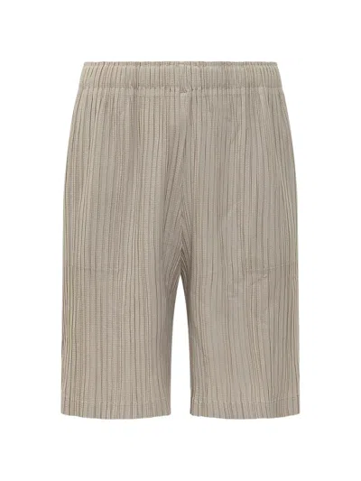 Gongdid Design Stripe Crinkled Shorts In Brown