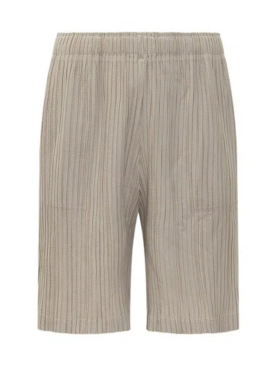 Gongdid Design Textured Bermuda Shorts For Summer In Gray